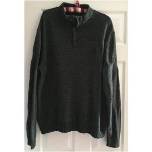Chaps Classic Grey Sweater with Elbow Patches